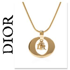 Authentic Christian Dior 90's Logo Necklace W/ Box